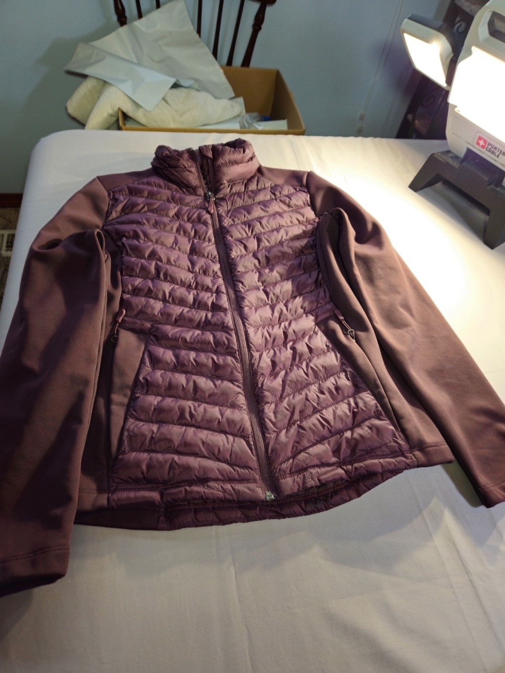 32 HEAT Women'Small Quilted Jacket in Purple Size Small Like New